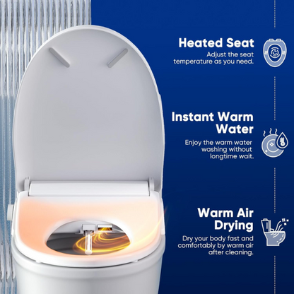 FVZ Bidet Toilet Seat Elongated Smart Heated Toilet Seat