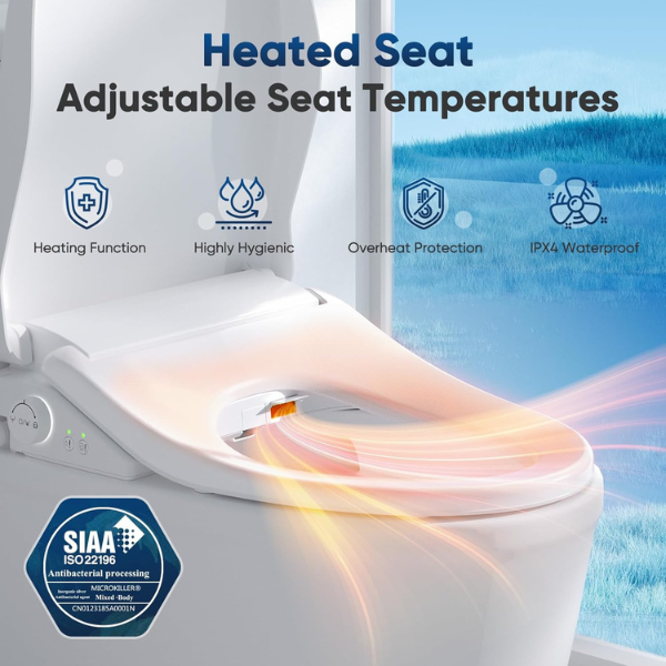 FVZ Bidet Toilet Seat Elongated Smart Heated Toilet Seat