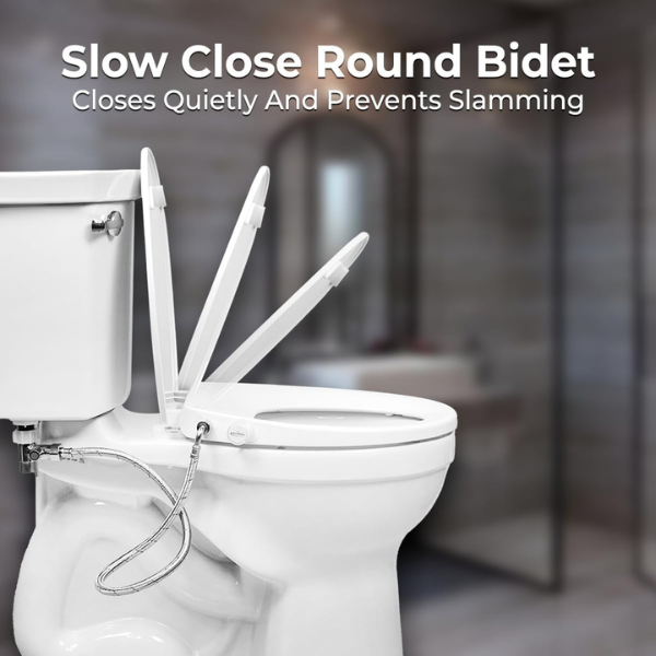 GenieBidet Slow-Close Round Bidet Toilet Seat