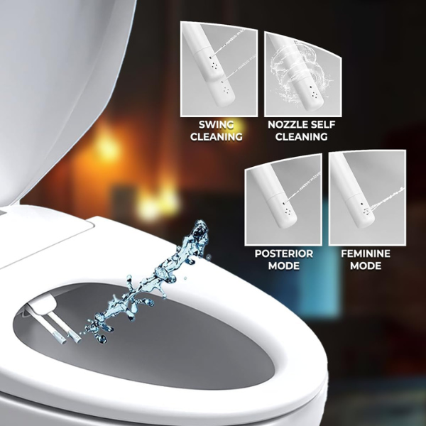 GenieBidet Slow-Close Round Bidet Toilet Seat