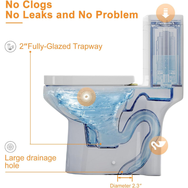 HOROW HWMT-8733 One Piece Small Compact Toilet