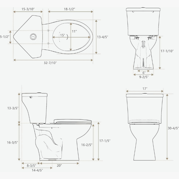 SUPERFLO Compact Corner Toilet