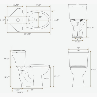 SUPERFLO Compact Corner Toilet